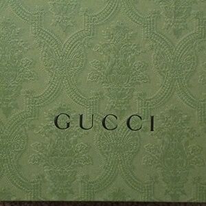 Gucci Green Embossed Pattern Magnetic Closure Storage Box And Ribbon